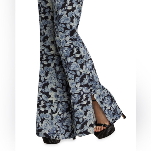 Cinq à Sept Claire Floral Wide Leg Pants, Slate Multi - Picture 4 of 13